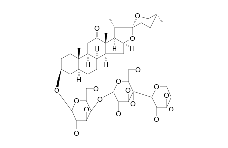 HECOGENIN_3-O-BETA-XYLOPYRANOSYL-(1->3)-BETA-GLUCOPYRANOSYL-(1->4)-BETA-GALACTO-PYRANOSIDE