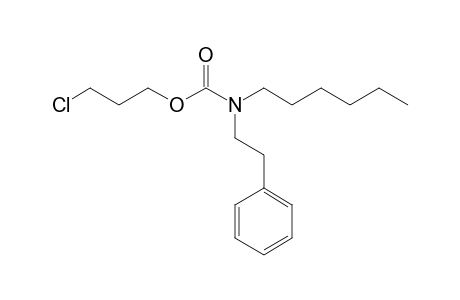 Carbonic acid, monoamide, N-(2-phenylethyl)-N-hexyl-, 3-chloropropyl ester