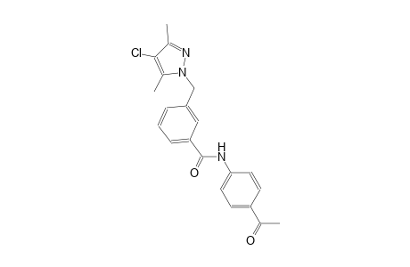 N-(4-acetylphenyl)-3-[(4-chloro-3,5-dimethyl-1H-pyrazol-1-yl)methyl]benzamide