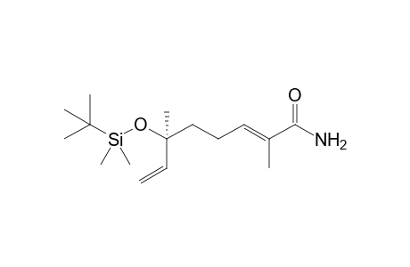 (+)-(2E,6S)-2,6-Dimethyl-6-(tert-butyldimethylsilyloxy)octa-2,7-dienoic acid amide
