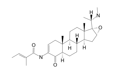 Epoxysarcovagenine-D [(20S)-20-(N-methylamino)-3.beta.-(tigloylamino)-5.alpha.-pregna-2-en-16.alpha.,17.alpha.-epoxy-4-one]