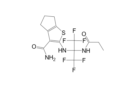 5,6-Dihydro-4H-cyclopenta[b]thiophene-3-carboxamide, 2-(2,2,2-trifluoro-1-propionylamino-1-trifluoromethylethylamino)-
