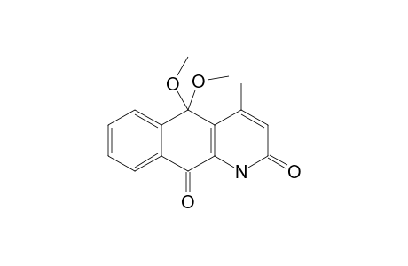 SAPROSMINE-A;5,5-DIMETHOXY-4-METHYL-BENZO-[G]-QUINOLINE-2,10(1H,5H)-DIONE