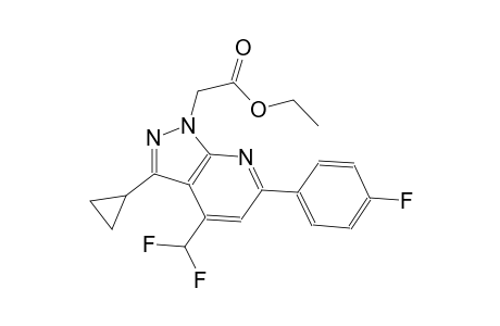 1H-pyrazolo[3,4-b]pyridine-1-acetic acid, 3-cyclopropyl-4-(difluoromethyl)-6-(4-fluorophenyl)-, ethyl ester