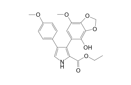 Ethyl 3-(4-hydroxy-7-methoxy-2H-1,3-benzodioxol-5-yl)-4-(4-metoxyphenyl)-1H-pyrrole-2-carboxylate