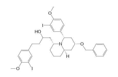 2H-Quinolizine-4-ethanol, octahydro-6-(3-iodo-4-methoxyphenyl)-.alpha.-[2-(3-iodo-4-methoxyphenyl)ethyl]-8-(phenylmethoxy)-, [4.alpha.(S*),6.alpha.,8.alpha.,9a.alpha.]-(.+-.)-