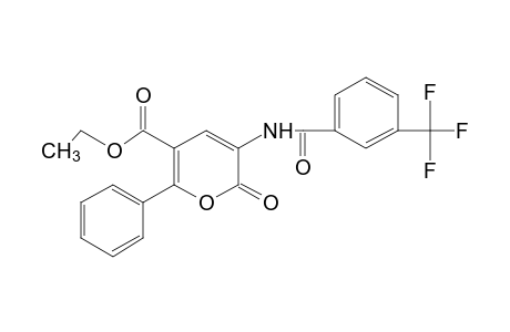 2-OXO-6-PHENYL-3-(alpha,alpha,alpha-TRIFLUORO-m-TOLUAMIDO)-2H-PYRAN-5-CARBOXYLIC ACID, ETHYL ESTER
