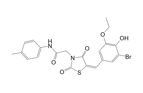 2-[(5E)-5-(3-bromo-5-ethoxy-4-hydroxybenzylidene)-2,4-dioxo-1,3-thiazolidin-3-yl]-N-(4-methylphenyl)acetamide