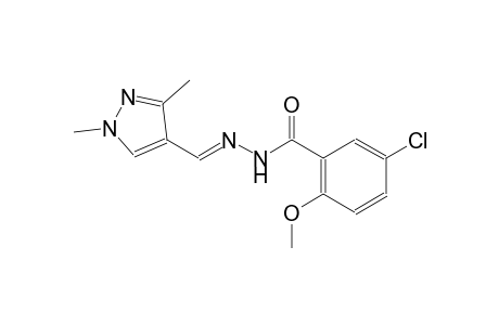 5-chloro-N'-[(E)-(1,3-dimethyl-1H-pyrazol-4-yl)methylidene]-2-methoxybenzohydrazide