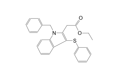 1H-indole-2-acetic acid, 1-(phenylmethyl)-3-(phenylthio)-, ethyl ester