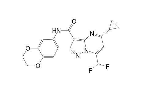 pyrazolo[1,5-a]pyrimidine-3-carboxamide, 5-cyclopropyl-7-(difluoromethyl)-N-(2,3-dihydro-1,4-benzodioxin-6-yl)-