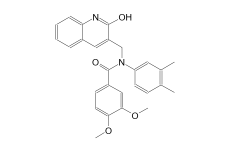 N-(3,4-dimethylphenyl)-N-[(2-hydroxy-3-quinolinyl)methyl]-3,4-dimethoxybenzamide