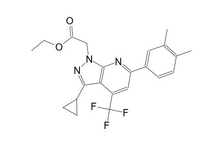 1H-pyrazolo[3,4-b]pyridine-1-acetic acid, 3-cyclopropyl-6-(3,4-dimethylphenyl)-4-(trifluoromethyl)-, ethyl ester