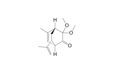 (1R*,4R*,7R*)-3,3-dimethoxy-7-isopropenyl-5-methylbicyclo[2.2.2]oct-5-en-2-one