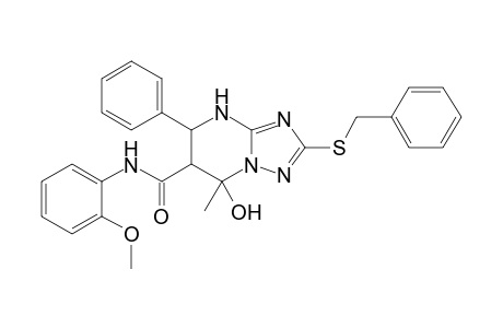 2-(Benzylthio)-7-hydroxy-7-methyl-5-(phenyl)-N-(2-methoxyphenyl)-4,5,6,7-tetrahydro[1,2,4]triazolo[1,5-a]pyrimidine-6-carboxamide