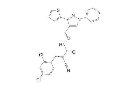 2-Cyano-3-(2,4-dichlorophenyl)-N'-((1-phenyl-3-(thiophen-2-yl)-1H-pyrazol-4-yl)methylene)acrylohydrazide