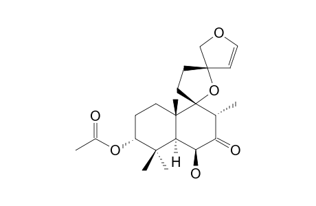 PRELEOSIBIRONE_A;3-ALPHA-ACETOXY-9-ALPHA,13-S;15,16-DIEPOXY-6-BETA-HYDROXYLABD-14-EN-7-ONE