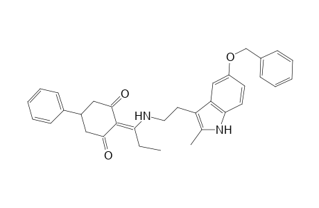 2-[1-({2-[5-(benzyloxy)-2-methyl-1H-indol-3-yl]ethyl}amino)propylidene]-5-phenyl-1,3-cyclohexanedione
