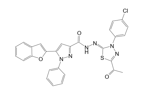 N'-[5'-Acetyl-3'-(p-chlorophenyl)-1',3',4'-thiadiazol-2'(3H)-ylidene]-5-(benzofuran-2"-yl)-1-phenyl-1H-pyrazole-3-(carbonyl)hydrazide