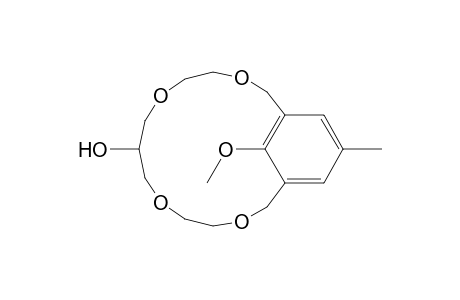 3,6,10,13-Tetraoxabicyclo[13.3.1]nonadeca-1(19),15,17-trien-8-ol, 19-methoxy-17-methyl-