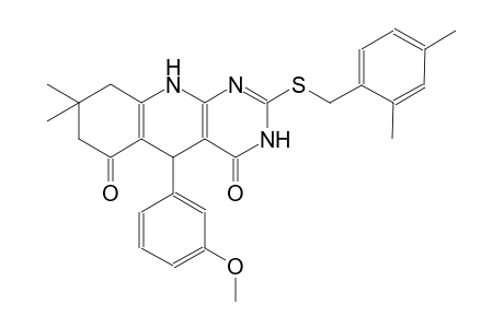 2-[(2,4-dimethylbenzyl)sulfanyl]-5-(3-methoxyphenyl)-8,8-dimethyl-5,8,9,10-tetrahydropyrimido[4,5-b]quinoline-4,6(3H,7H)-dione