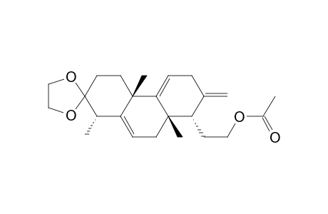 Spiro[1,3-dioxolane-2,2'(1'H)-phenanthrene]-8'-ethanol, 3',4',4'a,6',7',8',8'a,9'-octahydro-1',4'a,8'a-trimethyl-7'-methylene-, acetate, (1'.alpha.,4'a.beta.,8'.alpha.,8'a.beta.)-(.+-.)-