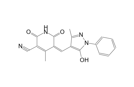 (5Z)-5-[(5-hydroxy-3-methyl-1-phenyl-1H-pyrazol-4-yl)methylene]-4-methyl-2,6-dioxo-1,2,5,6-tetrahydro-3-pyridinecarbonitrile