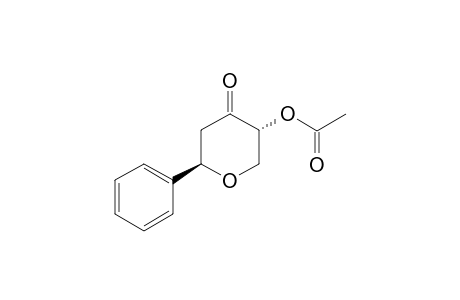 (3R*,6R*)-4-Oxo-6-phenyloxan-3-yl acetate