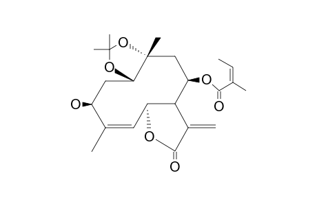 GERMACRA-4Z,11(13)-DIEN-12,6A-OLIDE,8B-ANGELOYLOXY-3B-HYDROXY-1B,10A-O-ISOPROPYLIDENE