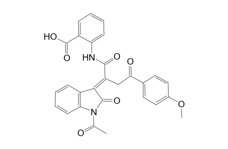 2-{[(2E)-2-(1-Acetyl-2-oxo-1,2-dihydro-3H-indol-3-ylidene)-4(4-methoxyphenyl)-4-oxobutanoyl]-amino}benzoic Acid