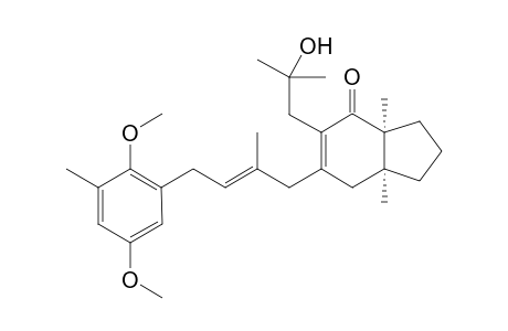 [3aalpha,6(E),7aalpha]-6-[4-(2,5-dimethoxy-3-methylphenyl)-2-methyl-2-butenyl]-1,2,3,3a,7,7a-hexahydro-5-(2-hydroxy-2-methylpropyl)-3a,7a-dimethyl-4H-inden-4-one (crystalgerone)