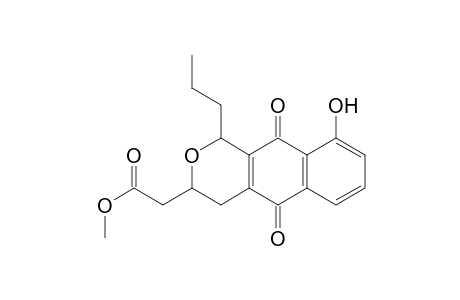 Methyl 3,4-dihydro-9-hydroxy-5,10-dioxo-1-propyl-1H-naphtho[2,3-c]pyran-3-acetate
