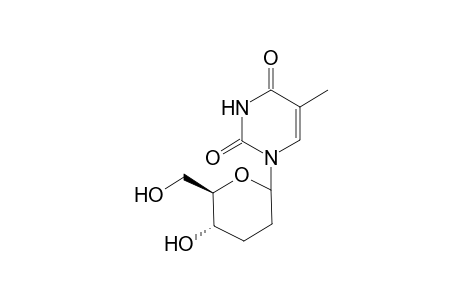 1-(2',3'-Dideoxy-.beta.-D-glucopyranosyl)-thymine