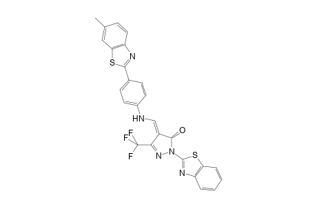 (4E)-2-(1,3-benzothiazol-2-yl)-4-[[4-(6-methyl-1,3-benzothiazol-2-yl)anilino]methylene]-5-(trifluoromethyl)-2-pyrazolin-3-one