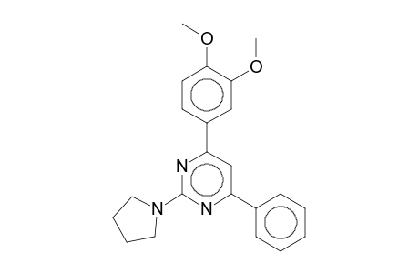 4-(3,4-Dimethoxyphenyl)-6-phenyl-2-(1-pyrrolidinyl)pyrimidine