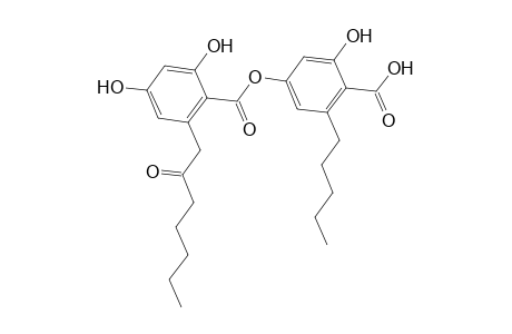 Benzoic acid, 2,4-dihydroxy-6-(2-oxoheptyl)-, 4-carboxy-3-hydroxy-5-pentylphenyl ester