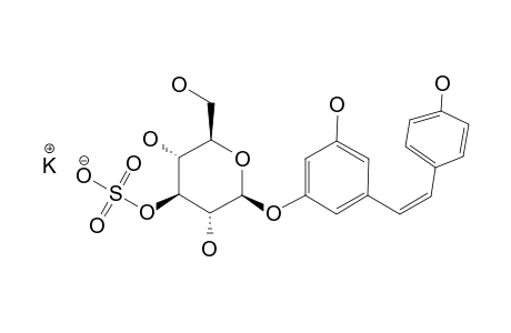 potassium [(2S,3R,4S,5R,6R)-3,5-dihydroxy-2-[3-hydroxy-5-[(Z)-2-(4-hydroxyphenyl)vinyl]phenoxy]-6-methylol-tetrahydropyran-4-yl] sulfate