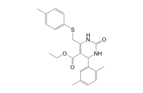 5-pyrimidinecarboxylic acid, 4-(2,5-dimethylphenyl)-1,2,3,4-tetrahydro-6-[[(4-methylphenyl)thio]methyl]-2-oxo-, ethyl ester