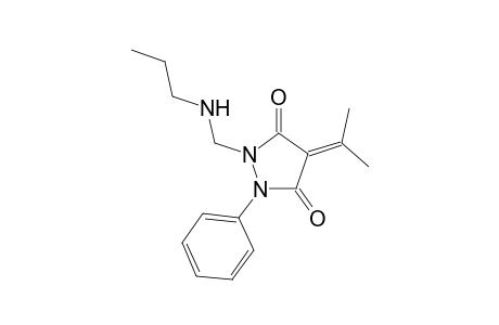 1-Phenyl-4-(propan-2-ylidene)-2-((propylamino)methyl)pyrazolidine-3,5-dione