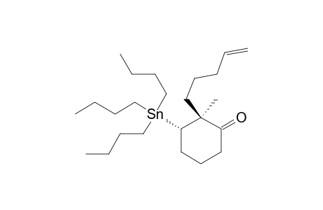trans-2-Methyl-2-(4'-pentenyl)-3-tributylstannylcyclohexanone