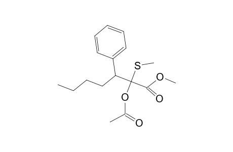 Benzenepropanoic acid, .alpha.-(acetyloxy)-.beta.-butyl-.alpha.-(methylthio)-, methyl ester