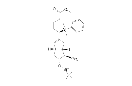(E)-(1'RS,1RS,5SR,7RS,8SR)-3-(1'-dimethylphenylsilyl-4'-methoxycarbonyl)butyl-7-tert-Butyldimethylsilyloxy-8-cyanobicyclo[3.3.0]oct-2-ene