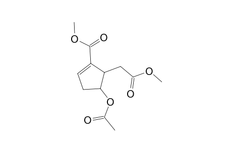 2-Cyclopentene-1-acetic acid, 5-(acetyloxy)-2-(methoxycarbonyl)-, methyl ester