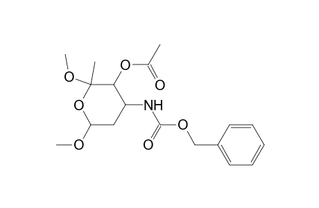 Hexopyranoside, methyl 2,3,6-trideoxy-5-C-methoxy-3-[[(phenylmethoxy)carbonyl]amino]-, 4-acetate