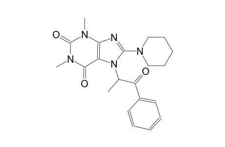 1H-Purine-2,6-dione, 3,7-dihydro-1,3-dimethyl-7-(1-methyl-2-oxo-2-phenylethyl)-8-(1-piperidinyl)-