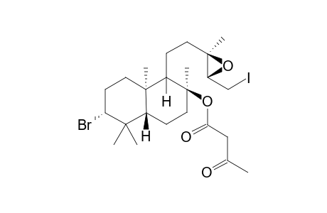 8-O-Acetoacetyl-13(R),14(R)-epoxy-15-iodo-epi-aplysin-20 [8-O-Acetoacetyl-3-bromo-4,4,8,10-tetramethyl-9-(3-methyl-5-iodo-3(R),4(R)-epoxypentyl)decahydronaphthalene]