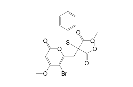 6-[2,2-bis(methoxycarbonyl)-2-(phenylthio)ethyl]-5-bromo-4-methoxy-2H-pyran-2-one