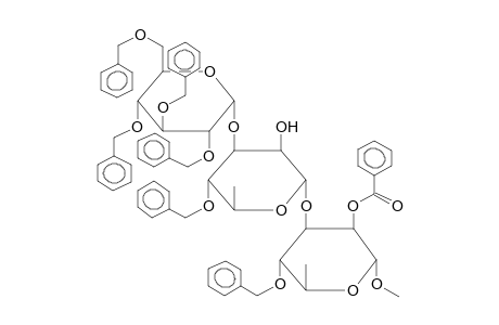 METHYL 4-O-BENZYL-2-O-BENZOYL-3-O-[4-O-BENZYL-3-O-(2,3,4,6-TETRA-O-BENZYL-ALPHA-D-GLUCOPYRANOSYL)-ALPHA-L-RHAMNOPYRANOSYL]-ALPHA-L-RHAMNOPYRANOSIDE