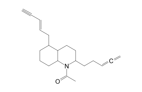 N-Acetyl-2-(3',4'-pentadien-1'-yl)-5-(pent-2"-en-4"-yn-1"-yl)-(perhydro)-quinoline