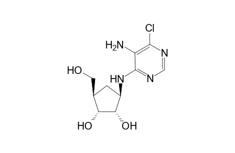 3-[(5-amino-6-chloro-4-pyrimidinyl)amino]-5-(hydroxymethyl)cyclopentane-1,2-diol